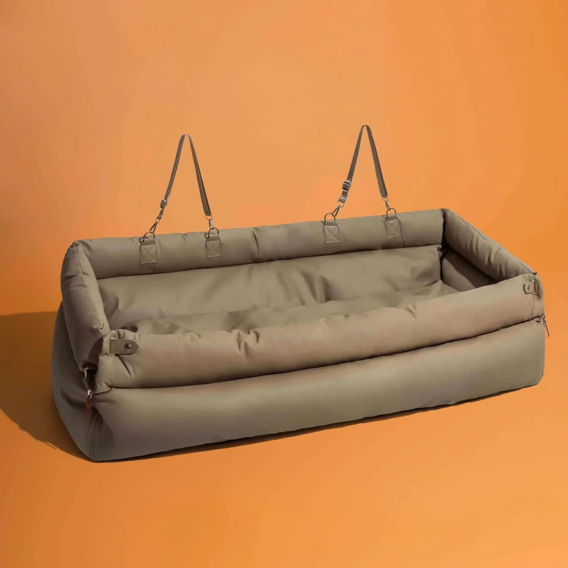 Luxury Dog Beds Faux Leather Dog Car Seat Booster Double Seats Pet Car Seat Bed with Safety Buckle Pet Beds