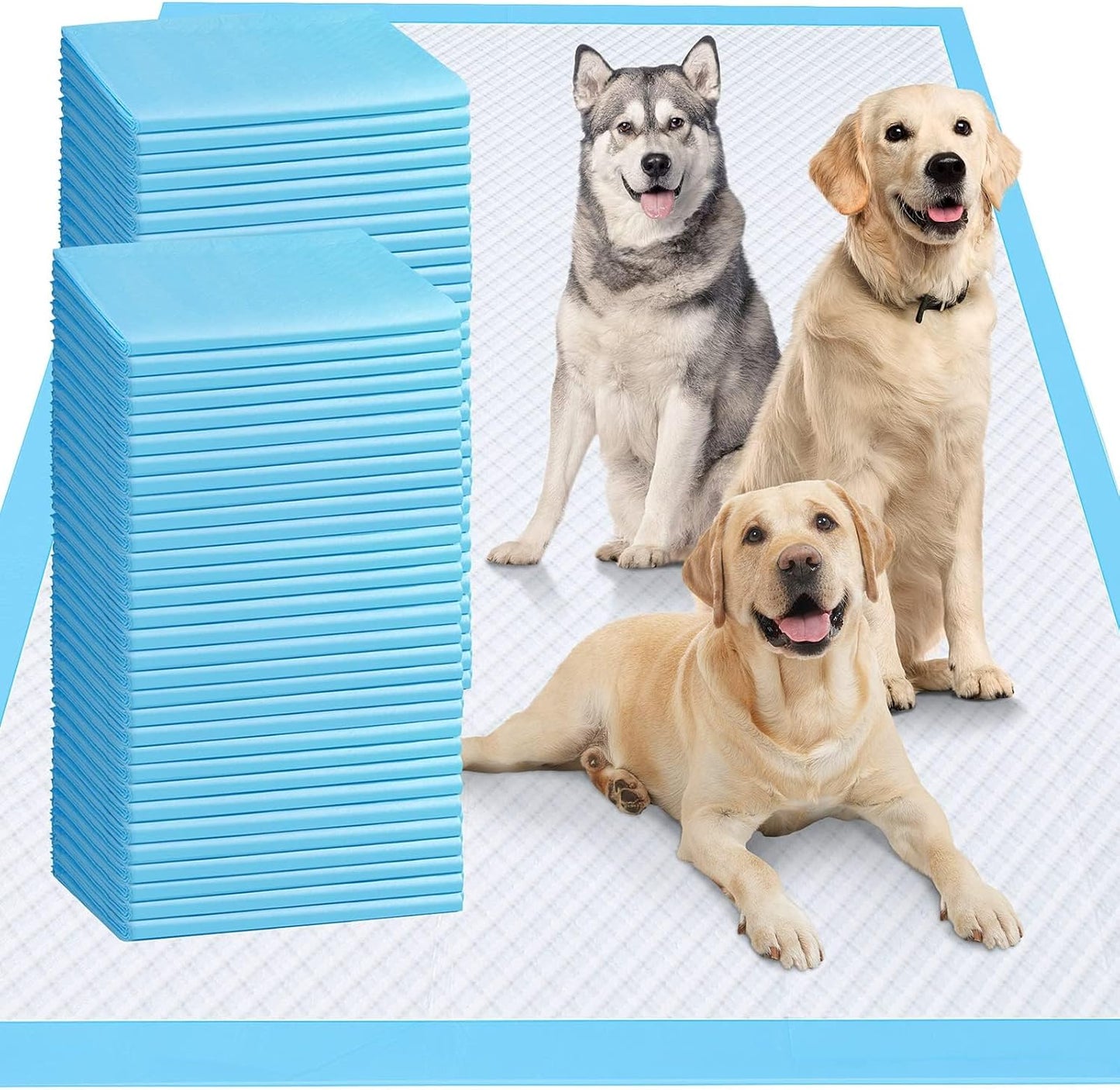 XXXXL 90X90 Cm Thicken Heavy Absorbency Dog Pad Extra Large- Jumbo Disposable Polymer Quick Dry No Leaking Pee Pads for Dogs, Cats, Rabbits Pets 30 Counts