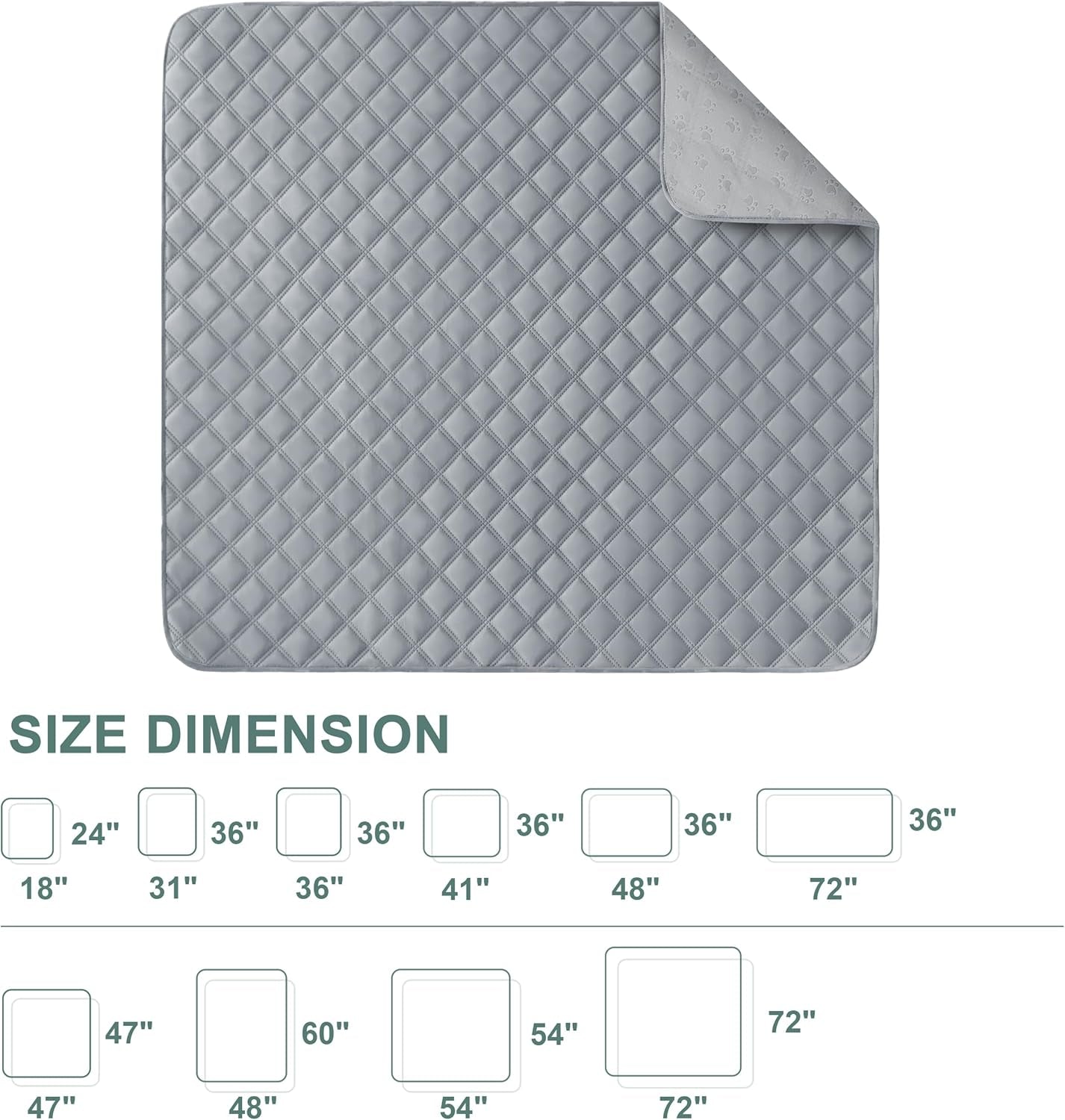 Reusable Washable Pee Pads for Dogs Large/Extra Large 36'' X 41'' 2 Pack, Absorbent Pet Puppy Dog Training Pads Non-Slip, Waterproof Whelping Potty Pads for Dogs Leak-Proof