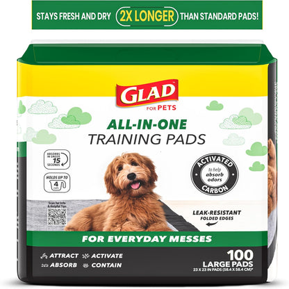 for Pets Activated Carbon Dog Pee Pads | Puppy Training Pads for Absorbing Odor and Urine, 100 Count