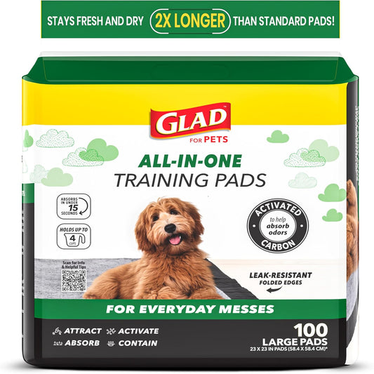 for Pets Activated Carbon Dog Pee Pads | Puppy Training Pads for Absorbing Odor and Urine, 100 Count