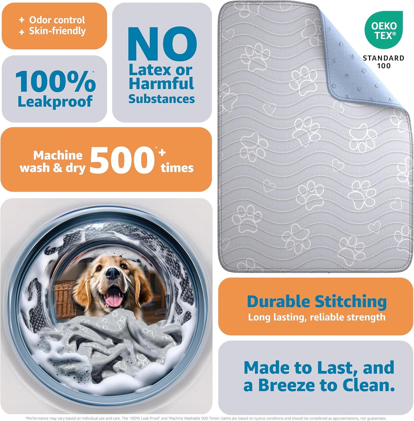 ® Reusable Puppy Pad – Waterproof, Extra-Absorbent, Washable Pee Pad for Dog Training, Whelping, & More – Protect Your Floors & Pet with Quick-Drying Potty Pad (Medium - 36"X41")