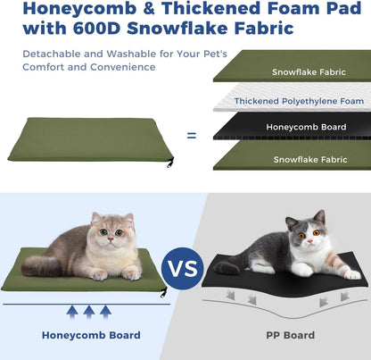 Dog & Cat Carrier Backpack for 4-15Lb Pets - Ventilated Safe Design with Padded Back Support, Breathable Mesh Pet Backpack for Hiking, Travel, Outdoor (Green)